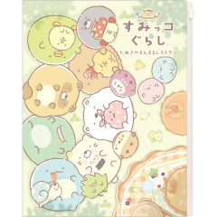 Japan San-X 6+1 Pockets A4 Clear File Holder - Sumikko Gurashi : Raccoon Tanuki Round Restaurant A