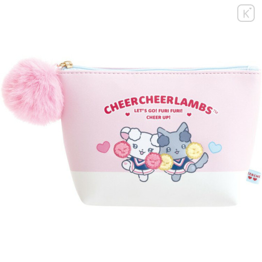 Japan San-X Pouch - Cheer Cheer Lambs : Let's Go! Shake! Cheer Up! - 1
