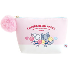 Japan San-X Pouch - Cheer Cheer Lambs : Let's Go! Shake! Cheer Up!