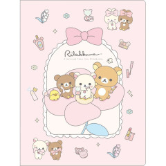 Japan San-X A4 Hardcover Double Clear Holder - Rilakkuma : Makeup Rilakkuma A