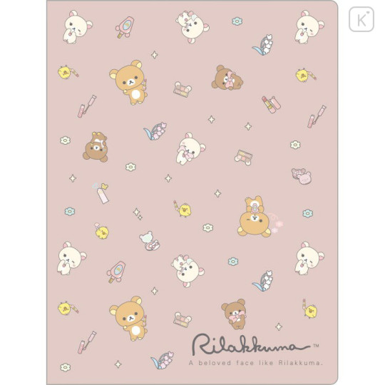 Japan San-X A4 Hardcover Double Clear Holder - Rilakkuma : Makeup Rilakkuma B - 1