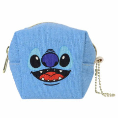 Japan Disney Mini Accessory Pouch - Stitch Face