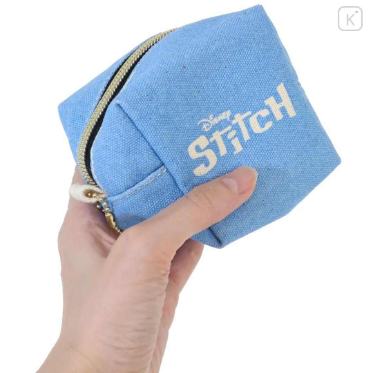 Japan Disney Mini Accessory Pouch - Stitch Face - 2