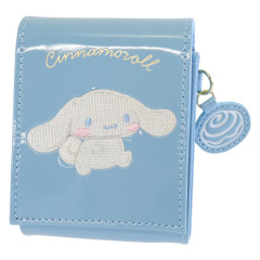 Japan Sanrio Lip Pouch with Mirror - Cinnamoroll : Patent Leather Light Blue