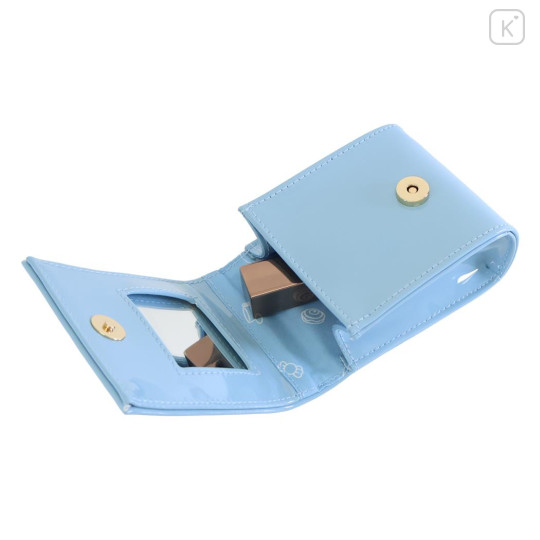 Japan Sanrio Lip Pouch with Mirror - Cinnamoroll : Patent Leather Light Blue - 3