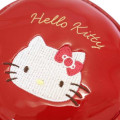 Japan Sanrio Mini Round Accessory Pouch with Carabiner - Hello Kitty : Patent Leather Red Apple - 4