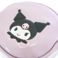 Japan Sanrio Mini Round Accessory Pouch with Carabiner - Kuromi : Patent Leather Light Purple - 4