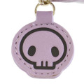 Japan Sanrio Mini Round Accessory Pouch with Carabiner - Kuromi : Patent Leather Light Purple - 5