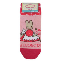 Japan Sanrio Ankle Socks - Marron Cream : Pink Rose
