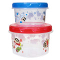 Japan Crayon Shin-chan Nesting Food Storage Container Set - Shinnosuke Nohara : Clear Blue Red - 2