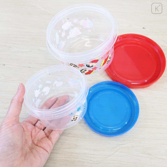 Japan Crayon Shin-chan Nesting Food Storage Container Set - Shinnosuke Nohara : Clear Blue Red - 3