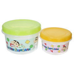 Japan Crayon Shin-chan Nesting Food Storage Container Set - Shinnosuke Nohara : Clear Green Orange