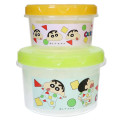 Japan Crayon Shin-chan Nesting Food Storage Container Set - Shinnosuke Nohara : Clear Green Orange - 2