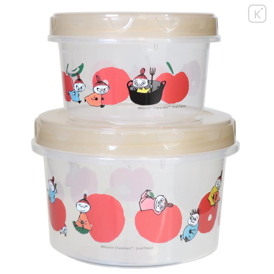 Japan Moomin Nesting Food Storage Container Set - Little My : Clear Sisters Apple - 2