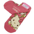 Japan Monchhichi × Sanrio Socks - Hello Kitty & Monchhichi-kun : Pastel Red - 2