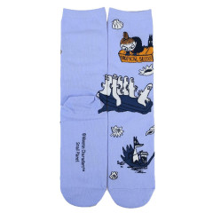 Japan Moomin Ankle High Socks - Hattifatteners & Little My : Purple Blue