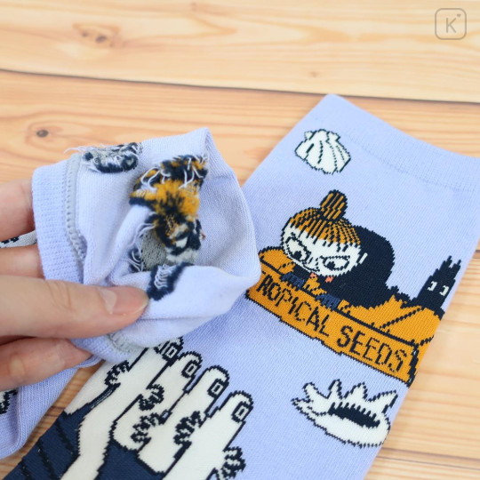 Japan Moomin Ankle High Socks - Hattifatteners & Little My : Purple Blue - 2