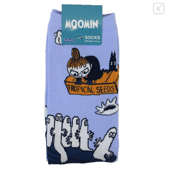 Japan Moomin Ankle High Socks - Hattifatteners & Little My : Purple Blue - 3
