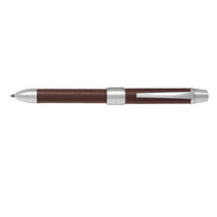 Japan Pilot 2+1 Ridge Leather Multi Ballpoint Pen - 0.7mm Brown