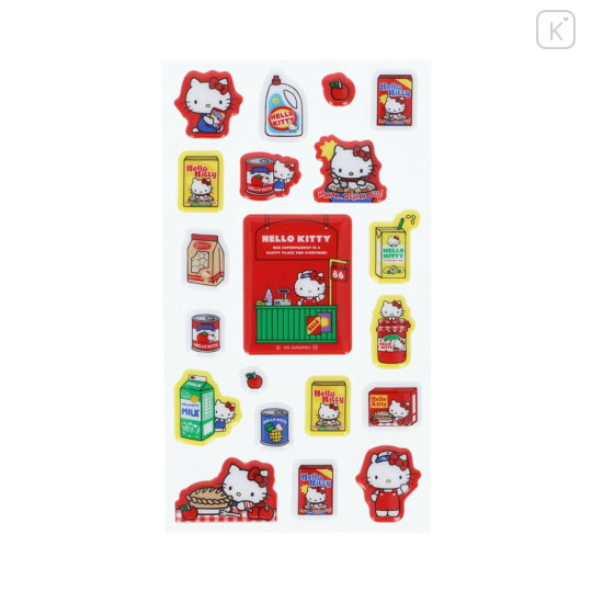 Japan Sanrio Puffy Sticker - Hello Kitty : Red - 2