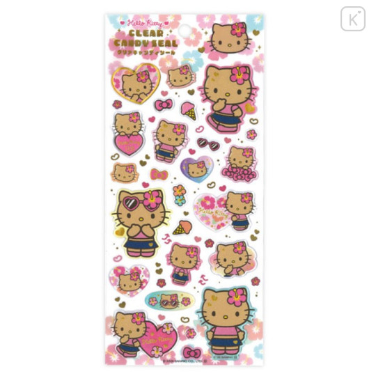 Japan Sanrio Clear Candy Seal - Hello Kitty : Sunburn - 1