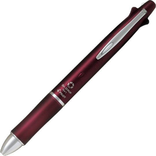 Japan Pilot Dr. Grip 4+1 Multi Ballpoint Pen - 0.5mm Ash Metal Bordeaux - 1