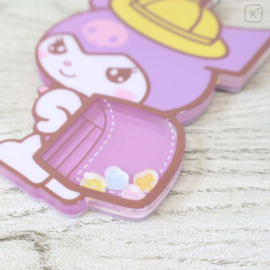Japan Sanrio Shaker Acrylic Keychain - Kuromi : School Backpack - 3