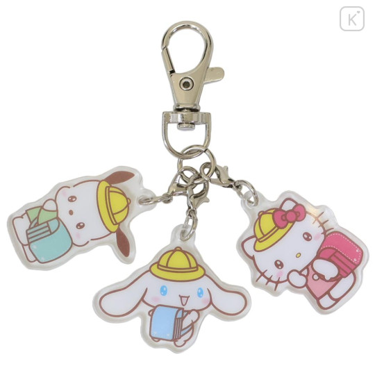 Japan Sanrio Trio Acrylic Keychain - Cinnamoroll & Hello Kitty & Pochacco : School Backpack - 1