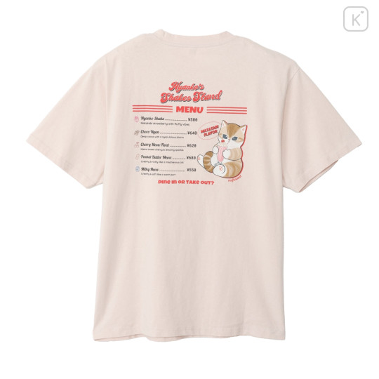 Japan Mofusand T-Shirt (L) - Mofusand Diner Shake Stand Menu Cat - 1