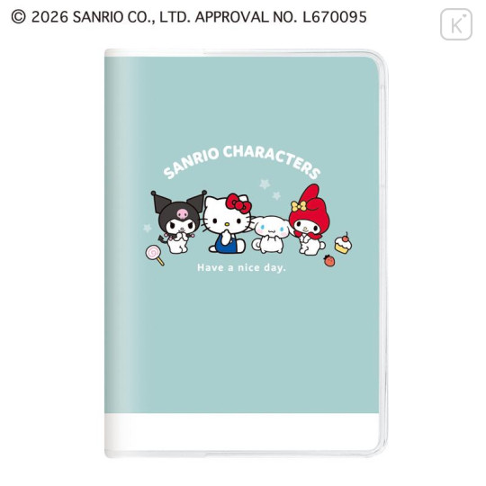 Japan Sanrio B6 Monthly Schedule Book - Characters Turquoise 2027 - 1