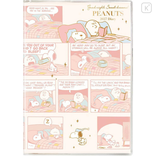 Japan Peanuts B6 Planner Monthly & Weekly Schedule Book - Snoopy : Comic Pink 2027 - 1