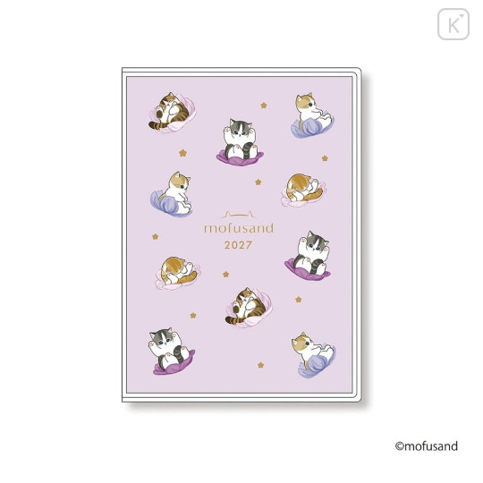 Japan Mofusand A6 Planner Monthly Schedule Book - Flower Cat Purple 2027 - 1