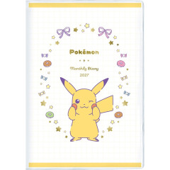 Japan Pokemon A6 Planner Monthly Schedule Book - Pikachu : Wink 2027
