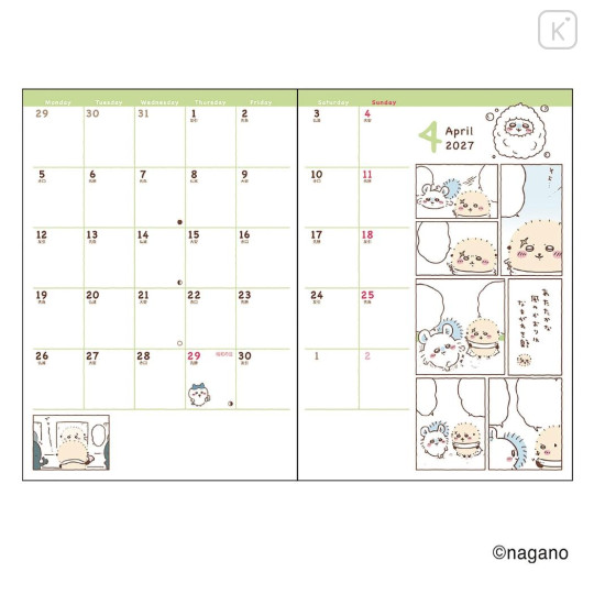 Japan Chiikawa B6 Planner Monthly Schedule Book - Chiikawa & Hachiware & Usagi : Prince & Princess 2027 - 2