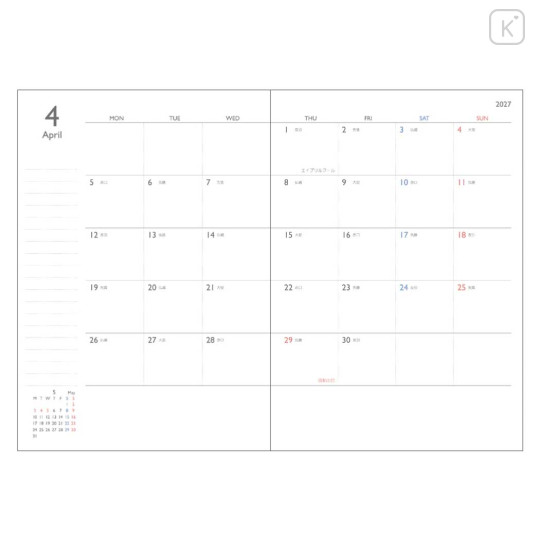 Japan Moomin B6 Planner Weekly Schedule Book - Moomin : Characters Ivory 2027 - 3