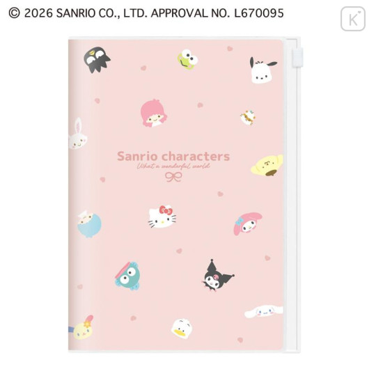 Japan Sanrio B6 Planner Weekly Schedule Book - Characters Pink 2027 - 1