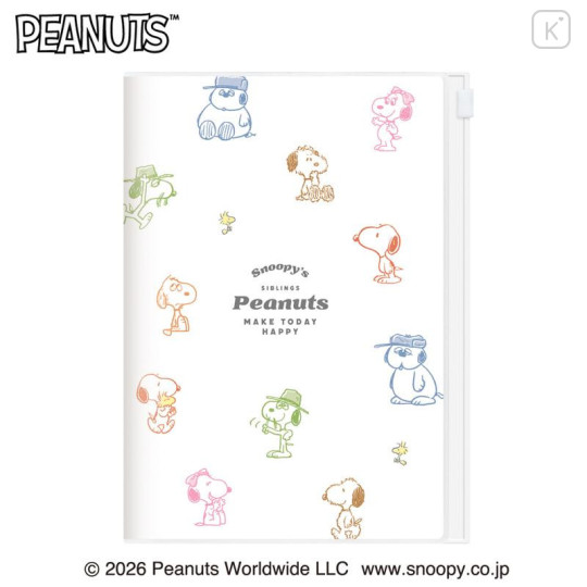 Japan Peanuts B6 Planner Weekly Schedule Book - Snoopy : Sibling Ivory 2027 - 1
