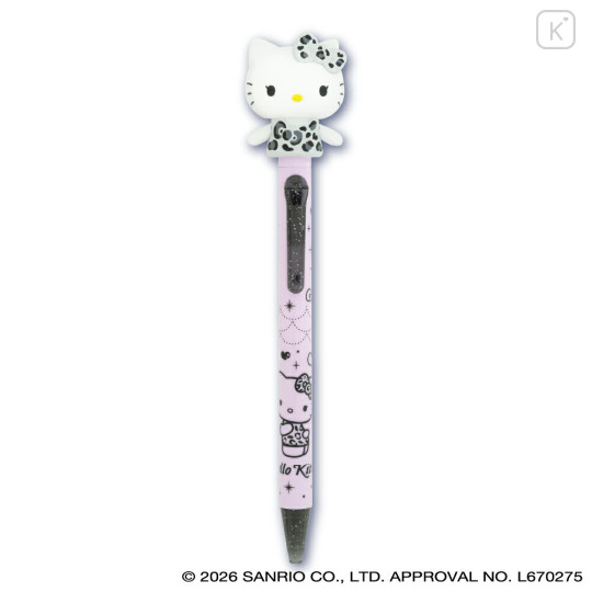 Japan Sanrio Action Mascot Ballpoint Pen - Hello Kitty : Leopard Gal Cat Purple - 1