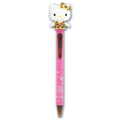 Japan Crayon Shin-chan Action Mascot Ballpoint Pen - Hello Kitty : Leopard Gal Cat Pink