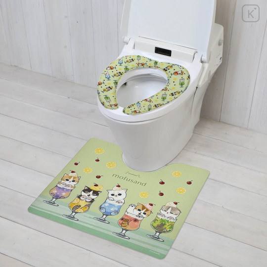 Japan Mofusand Soft and Fluffy Toilet Seat Cushion - Cream Soda Cat - 2