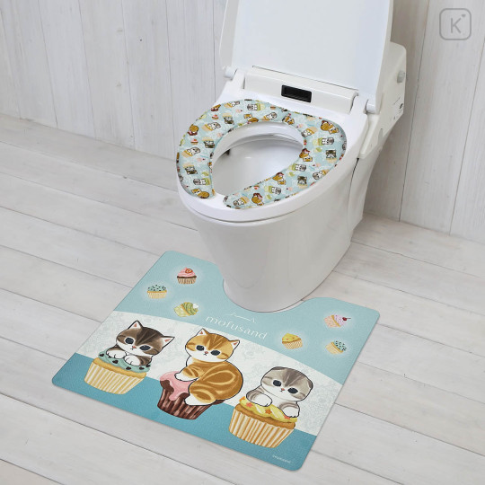 Japan Mofusand Soft and Fluffy Toilet Seat Cushion - Cupcake Cat - 2