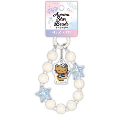 Japan Sanrio Aurora Star Bead Keychain with Carabiner Bag Charm - Hello Kitty : Tan Sunburned Swimsuit Summer Blue