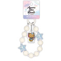 Japan Sanrio Aurora Star Bead Keychain with Carabiner Bag Charm - Hello Kitty : Tan Sunburned Swimsuit Summer Blue - 1