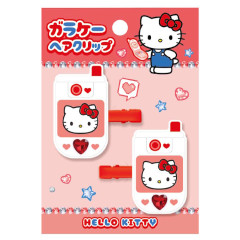 Japan Sanrio Flip Phone Acrylic Hair Clip Set - Hello Kitty : White Red