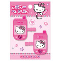 Japan Sanrio Flip Phone Acrylic Hair Clip Set - Hello Kitty : Leopard Pink - 1