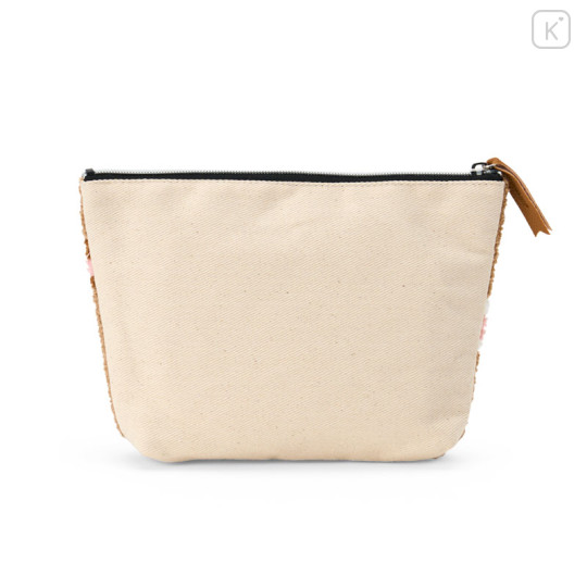 Japan Sanrio Chenille Embroidery Pouch - Sugarbunnies : Beige - 2