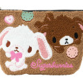 Japan Sanrio Chenille Embroidery Pouch - Sugarbunnies : Beige - 4