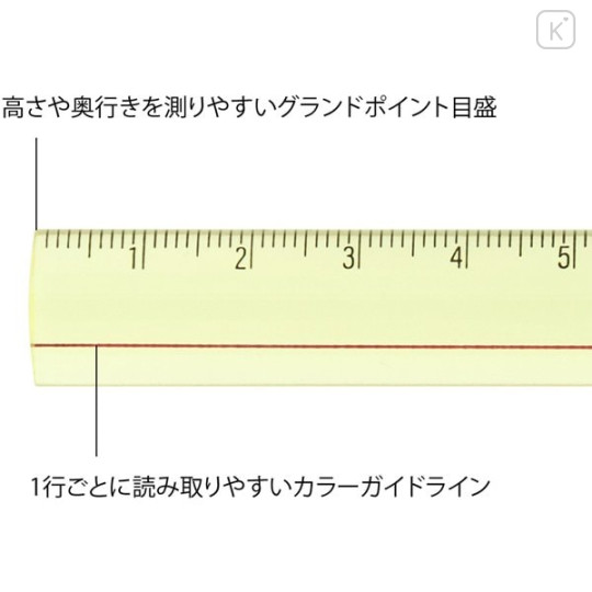 Japan Midori Lens Ruler 15cm - Yellow - 4