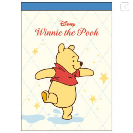 Japan Disney B7 Notepad - Winnie the Pooh : Friends Play with Puddle - 1