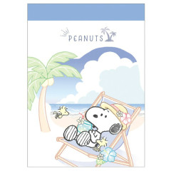 Japan Peanuts Mini Notepad - Snoopy & Woodstock : Summer Beach Vacation